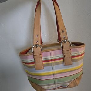 Striped Multicolor Tote Bag